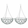 Gardens2you 2 x Traditional 14-inch Green Metal Hanging Baskets