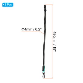 PATIKIL Badge Lanyard with Snap Hook 19 Inch, 3Pcs Braided Neck Keychain Strap Adjustable Cord Lock for Keys Whistles Wallets, Green