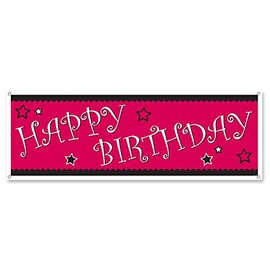 Happy Birthday Sign Banner 5 Feet x 21 Inch