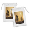Ambesonne Tree Fabric Pouch Set of 2, Desert Tree on