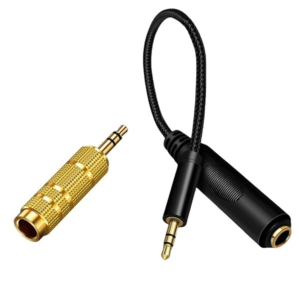 2-Pack 1/4 to 3.5 mm Stereo Headphone Jack Adapter TRS