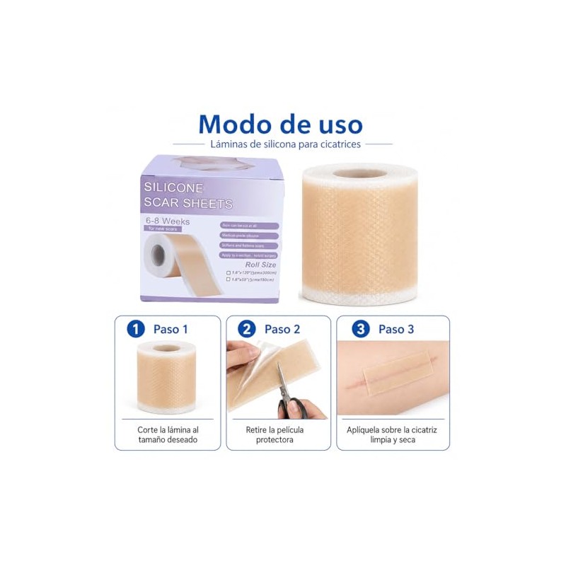 3M Parches de Silicona para Cicatrices y Acné, 4cm x