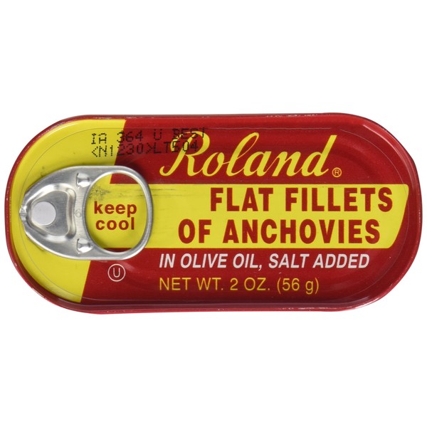 Roland Anchovies, aceite de oliva plano, 2 onzas