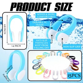 Saysurey 15 Sets Swimming Nose Clips Ear Plugs Silicone Waterproof Swimming Nose Plugs with Earplugs Protector Accessories for Adult Diving Surfing Water Sports Beginner Training Supplies (Multicolor)
