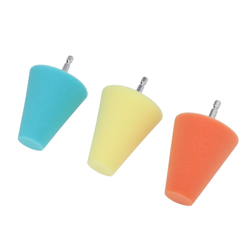 3PCS Hub Conical Polishing Sponge Buffing Foam Pad Wheel Care