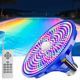 Jadisi RGBW Pool Light Bulb for Inground Pools –LED 90W Swimming Pool Lights Bulb with 12 Color Modes, Adjustable Brightness & Speed, Remote Control, Energy Efficient, E26 Base