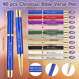 AmazingSpark 40 Sets Mothers Day Gifts for Church God Bless Mothers Religious Silicone Keychain Bible Verse Ballpoint Pen with Inspirational Cards Christian Gift for Mom Women Paster's Wife