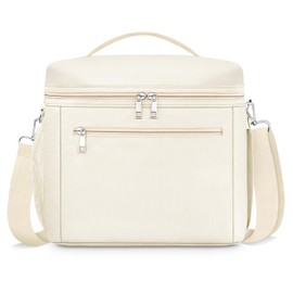 DALINDA Insulated Lunch Bag for Women Men,Small Reusable Lunch Box Leak-Proof Cooler Cute Bag Lightweight LunchBags for Work (Cream,Beige)