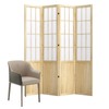 Room Divider, 66.9Inch Tall Japanese Shoji Style Folding Wood Screen
