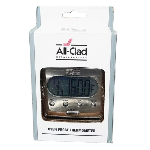 ALL-CLAD STAINLESS OVEN PROBE THERMOMETER T223 LCD DISPLAY NIB!