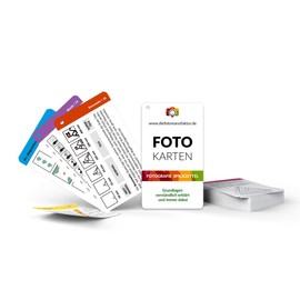 Photo Cards Basics Photography Checkcard - Learning to Take Photos for Beginners & Beginners - Cheat Sheet Photography for Photo Bag - Suitable for System Camera, SLR Camera & Bridge Camera