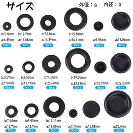 Cable Grommets, Rubber Grommets, Grommet Set, Double Sided Protection, Wire Protection, Grommet Set, Rubber Bushings, 18 Different Sizes, Cable Protection, 125 Pieces