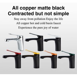 DUSJYOHRD Multi-Color Bathroom Sink Faucet Brass Basin Mixer Bathroom Accessories Cold and Hot Brass Basin Mixer Tap 2018A113(Chrome)