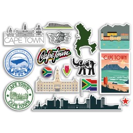 A5 Sticker Sheet Cape Town Landmarks Vinyl Stickers - South Africa Beach Airport Stamps Skyline Flag Travel Holiday Scrapbooking City Luggage #79108
