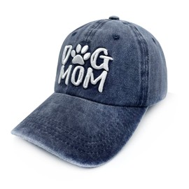 Waldeal Embroidered Dog Mom Hat for Women Washed Distressed Baseball Cap Dogs Lover Gifts
