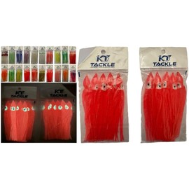 10 individual sea fishing lures, muppets, 12cm skirts, glow in the dark, luminous. 20 styles avaliable. (17)