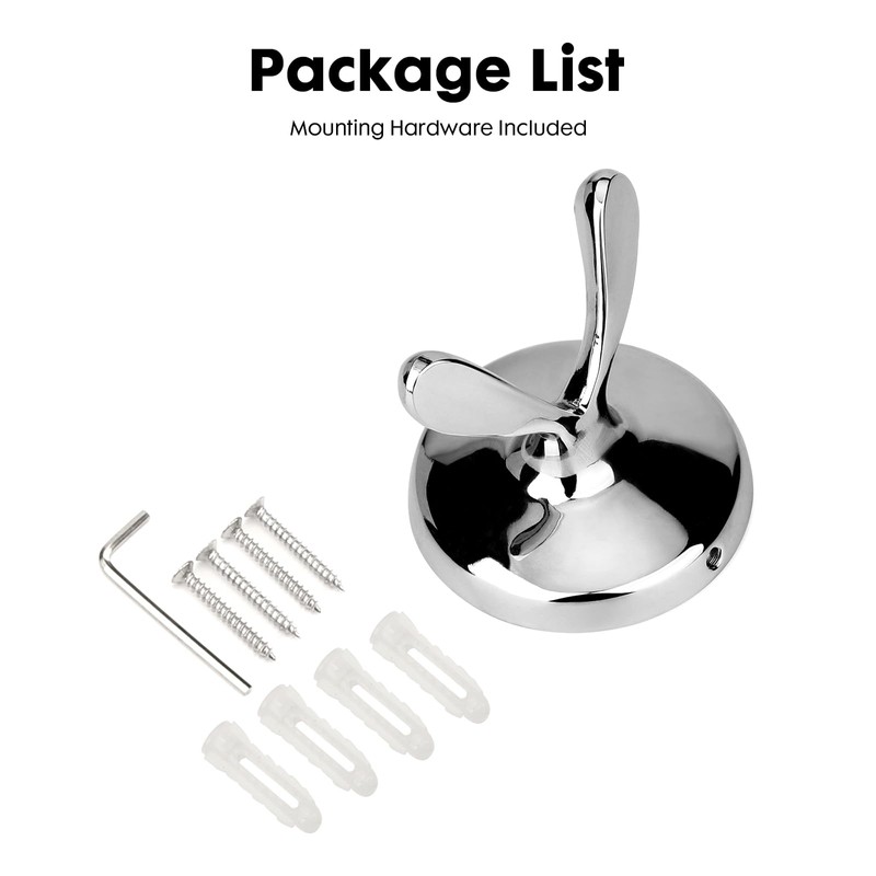 Ntipox Polished Chrome Towel Hooks Antique, 2 Pack Coat Robe