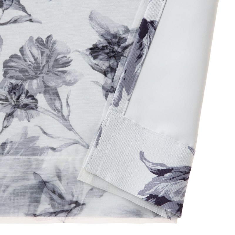 Francfranc Lily Double Curtain Grey H135 x W100 cm (Lace
