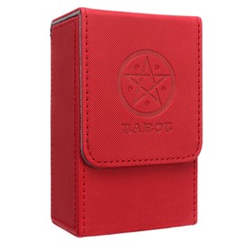 Zerodis Tarot Storage Box, Tarot Card Case with Non-Slip Line for Poker Games (Red)