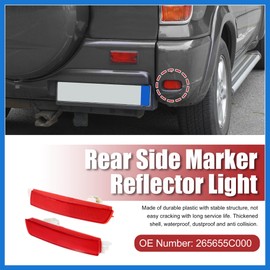 VekAuto 1 Pair Exterior Rear Bumper Side Marker Reflector Red for Nissan Sentra 2013-2018 Left Right Side 265655C000 265605C000 Auto Accessories