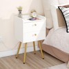 HOOBRO Nightstand with Charging Station, Modern Side Table with 2