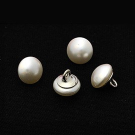 8mm Austria Crystal 5817 Pearl Bridal Button with Shank by 2-pcs (Crystal Cream Pearl)