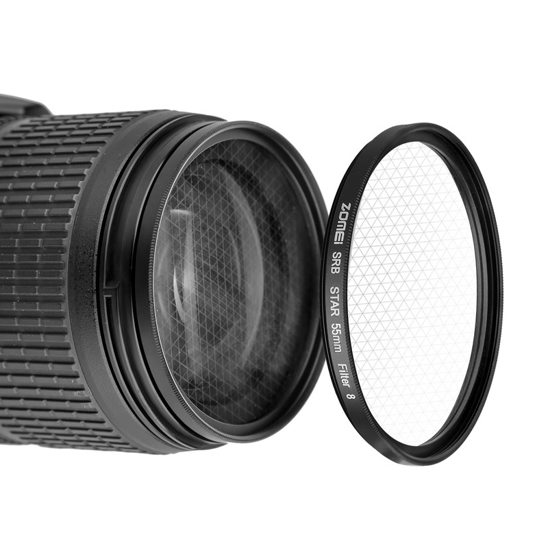 ZOMEI 55mm Star Filter 3-Piece Set (4, 6, 8 Points)