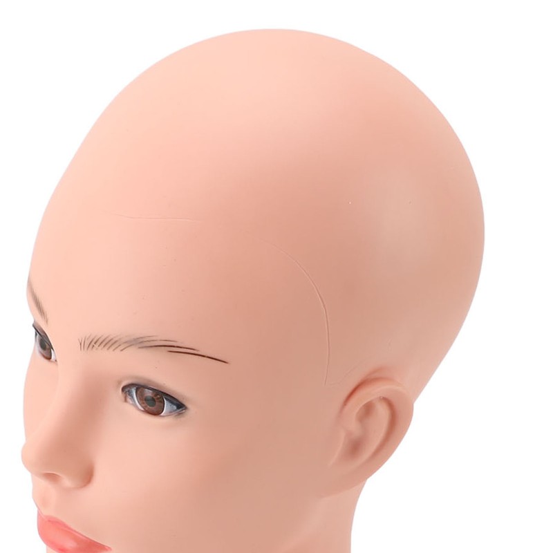 Female Bald Mannequin Head with Shoulder PVC Professional Cosmetology Face