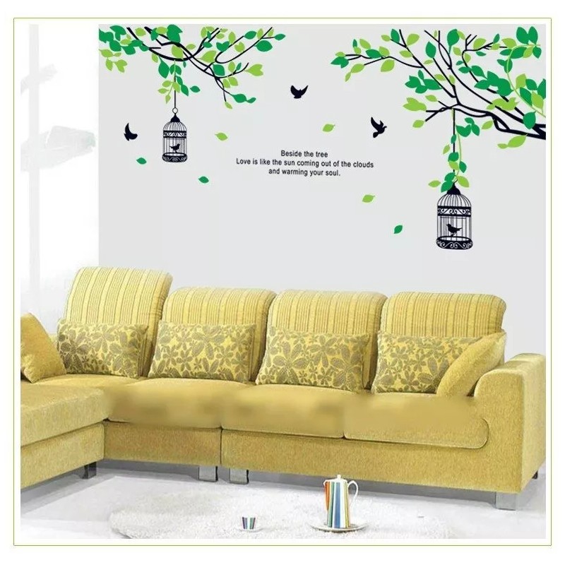 DaraBaby Vinil Decorativo Arbol Con Pajaros Estancia Recamara Sala69