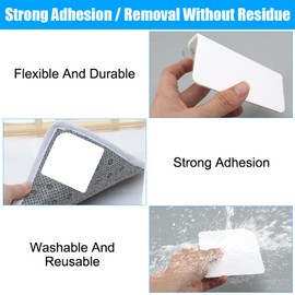 Pack of 8 Rug Non-Slip Underlay for Carpet, Carpet Gripper, Non-Slip Mat, Washable Carpet Clamps, Reusable, Non-Slip Mat for Hardwood Floors, Non-Slip Carpet Underlay (10 x 10 cm)