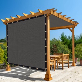 Amagenix 90% Pergola Shade Cover 5'X 17' Dark Grey Sun Shade Cloth with Grommets HYW for Outdoor Garden Patio Porch-Commercial Grade 200 GSM-Cable Zip Ties Included (We Customized)