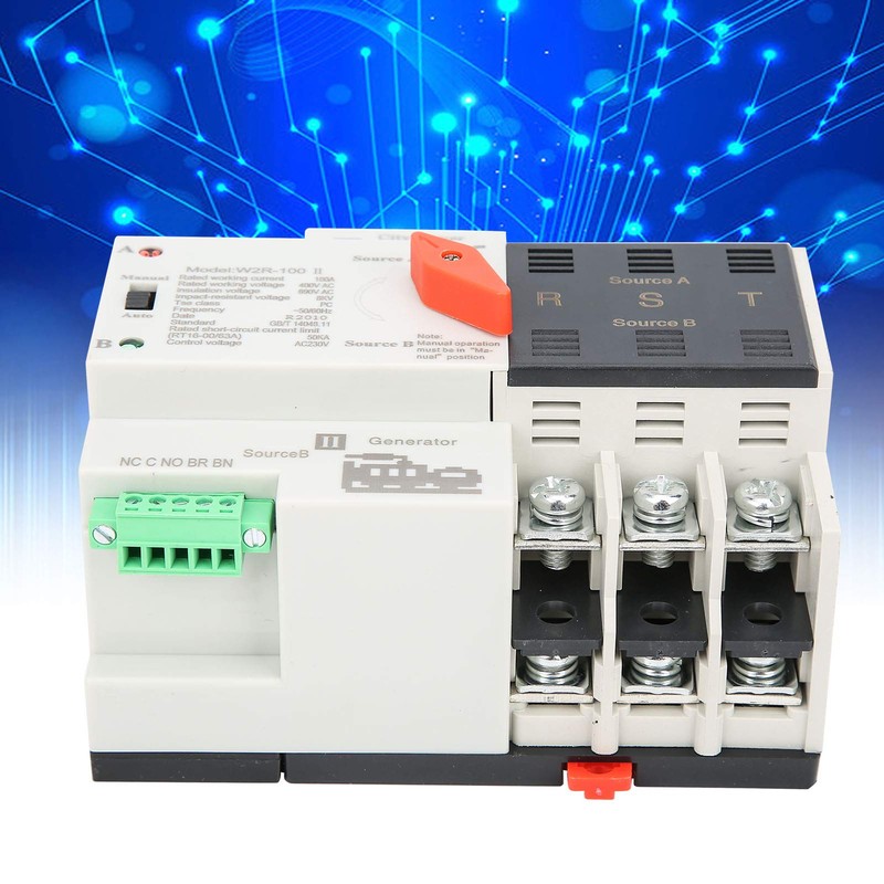 W2R-100 Power Automatic Transfer Switch Din Rail Mounted Power Transfer