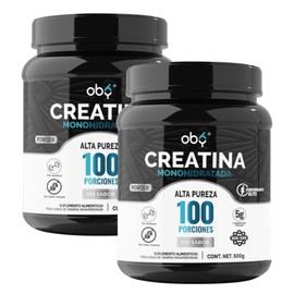 Oby Creatina Monohidratada de Alta Pureza Sin Sabor  Pre Entreno  5g por Porción  Creatina Alto Rendimiento Pre Workout (200 Servicios)               