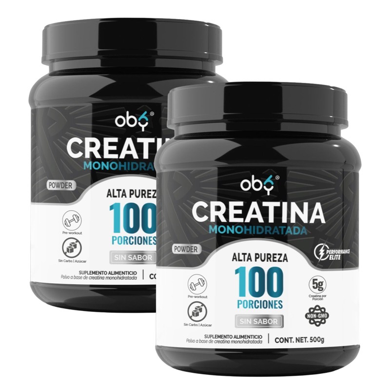 2-Pack Oby Creatina Monohidratada Micronizada en Polvo | 100% Alta