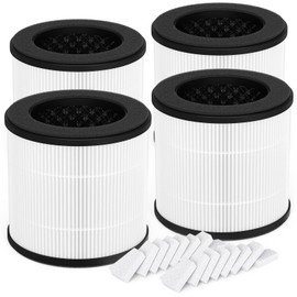 SAKEGDY AC300 Replacement Filter Compatible with Purivortex AC300 Purifier, 3-in-1 Filtration with H13 True HEPA, Activated Carbon Filter, 4 Pack Filter + 16 Aroma Pads, white