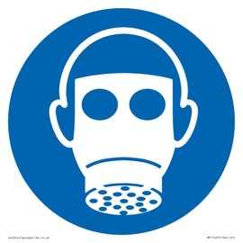 Mandatory: Wear respiratory protection Sign - 150x150mm - S15