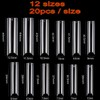 JZK 240x Clear C Curve Half Cover Square Nail Tips