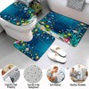 4PCS Sea Dream Shower Curtain Sets with Waterproof Shower Curtain,