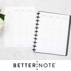 BetterNote Vertical Undated Calendar Refill Pages for Discbound Notebooks like Happy Planner, Levenger Circa, Staples Arc, TUL, InkWell Press, Talia (Classic- 12 Months, 11-Disc, 8.5"x11")