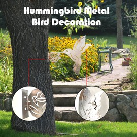 Metal Hummingbird, Metal Birds Yard Decor Metal Yard Art Garden Ornaments Rustic Outdoor Patio Yard Decor Garden Gift for Fence Toppers Backyard