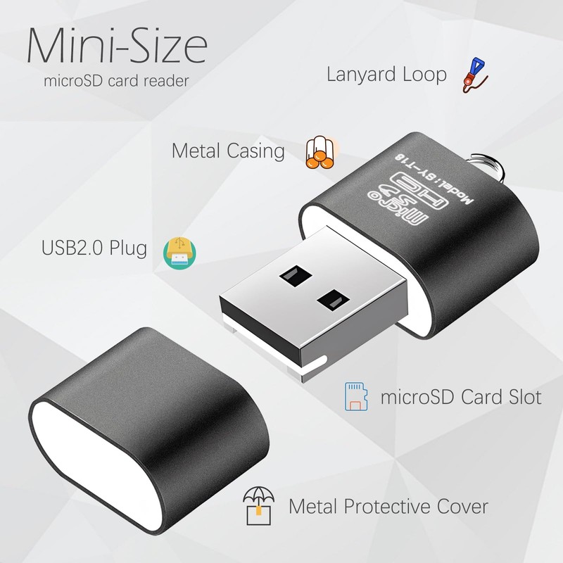 [3 Pack] Card Reader for Android,Micro SD Card to USB