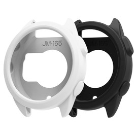 FitTurn 2pack Case for Garmin Forerunner 165 Watch Case Replacement Siliocne Sleeve Slim Sleeve Protector Armor Anti-Scratch Silicone Band Cover for Forerunner 165 Accessories (White,Black)