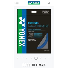 Yonex Badminton String BG 66 Ultimax |Blue |Gauge 0.65mm|Quik Repulsion