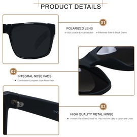 LYZOIT Extra Large Sunglasses for Big Wide Heads Mens Polarized XL Oversized Square Sun Glasses 2 pack