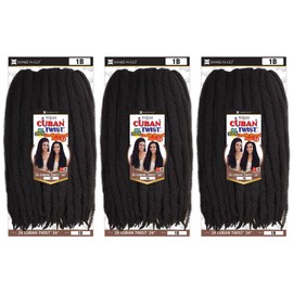 SHAKE-N-GO 3x Cuban Twist 24" (3-PACK) (DARK BROWN 2)