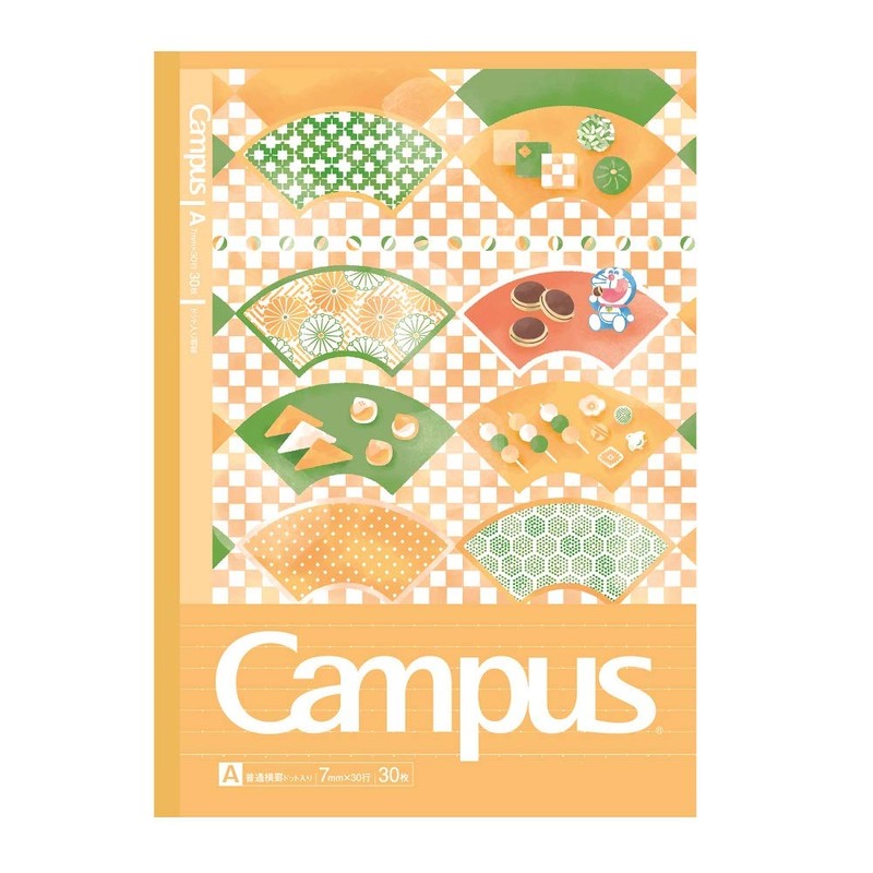Showa Notebook, Doraemon Notebook, Campus, Dots, A-Ruled, 5 Pack, Japanese