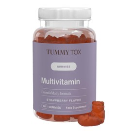 TummyTox Multivitamin Gummies - Gummy Bears with Biotin, Folic Acid, Vitamin C, Vitamin E and 6 Other Micronutrients - 60 Gummies with Natural Strawberry Flavour