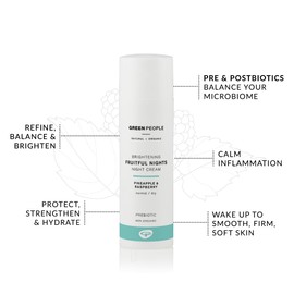 Green People Fruitful Nights Night Cream 50ml | Natural & Organic Night Moisturiser with Rosehip for Dry, Tired, Normal & Combination Skin | Paraben Free & Ethyl Alcohol Free | Cruelty Free & Vegan