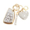Simocky Key Fob Cover with Diamond Heart Keychain Compatible with