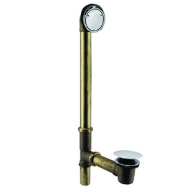 Westbrass 22" Deep Soak Tip-Toe Drain Bath Waste & Overflow, Polished Chrome ,7931817CHM-26